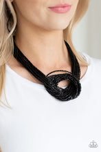 Load image into Gallery viewer, Knotted Knockout - Black Necklace
