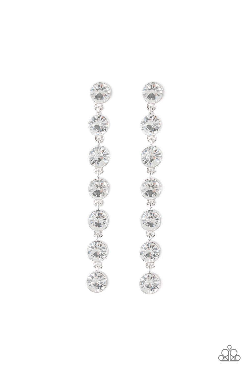 Dazzling Debonair - White Earrings